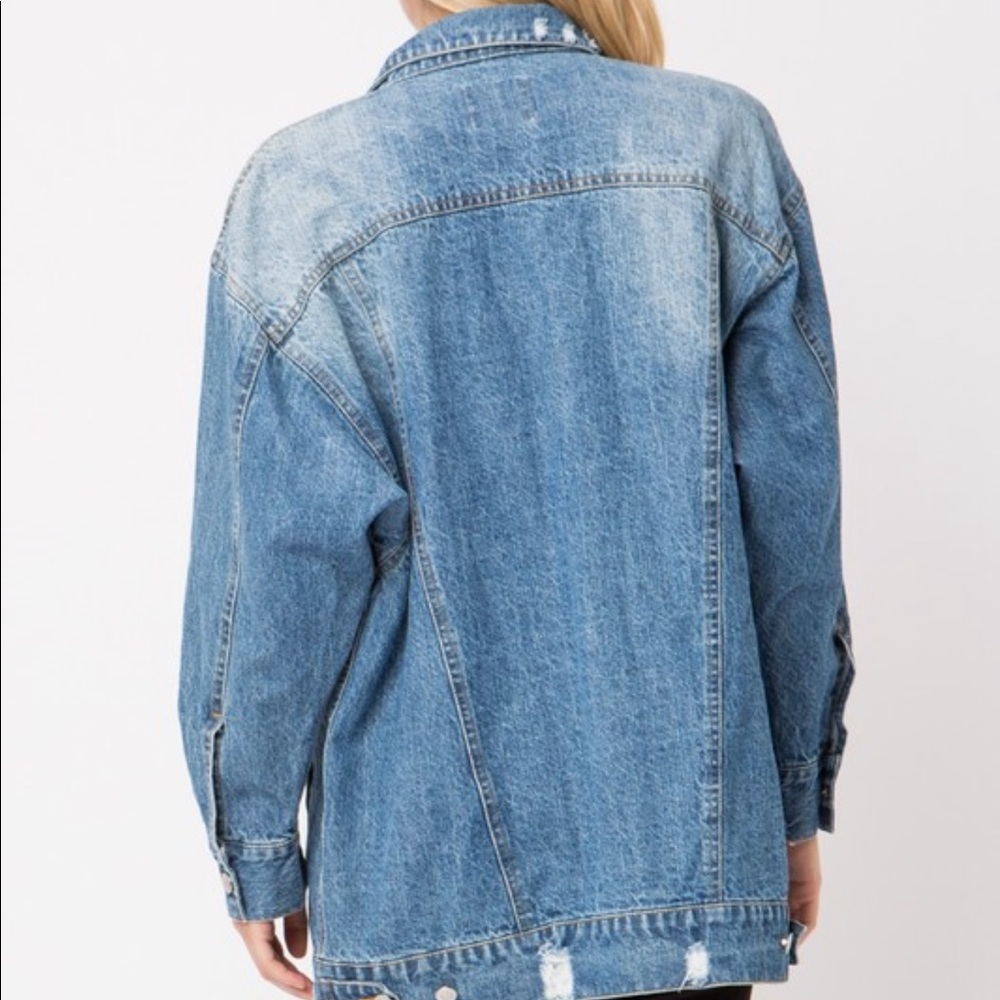 Distressed  Denim Jean Jacket - Picture 4 of 4